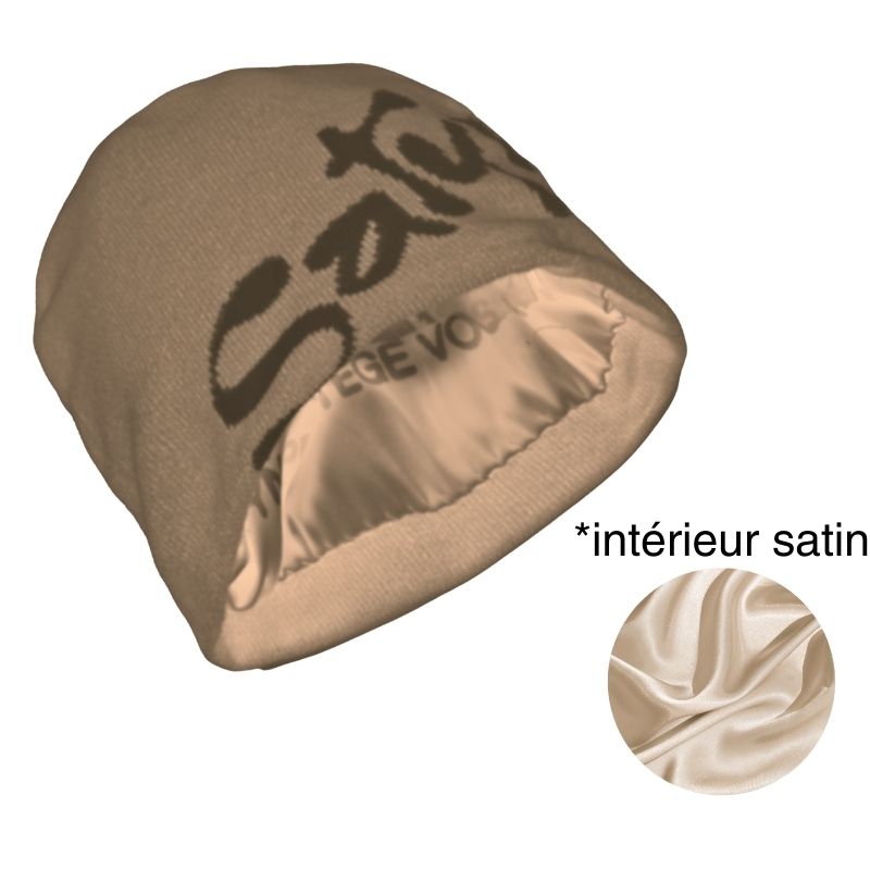 SatynBeanie – Innenseite aus Satin