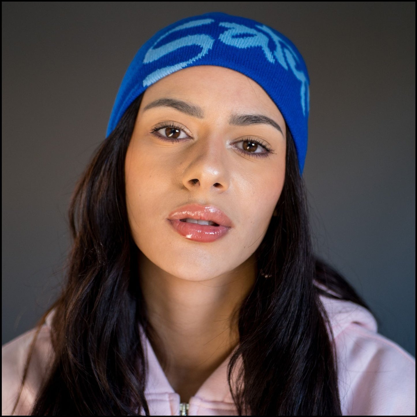 SatynBeanie Blauw - Satijnen binnenkant