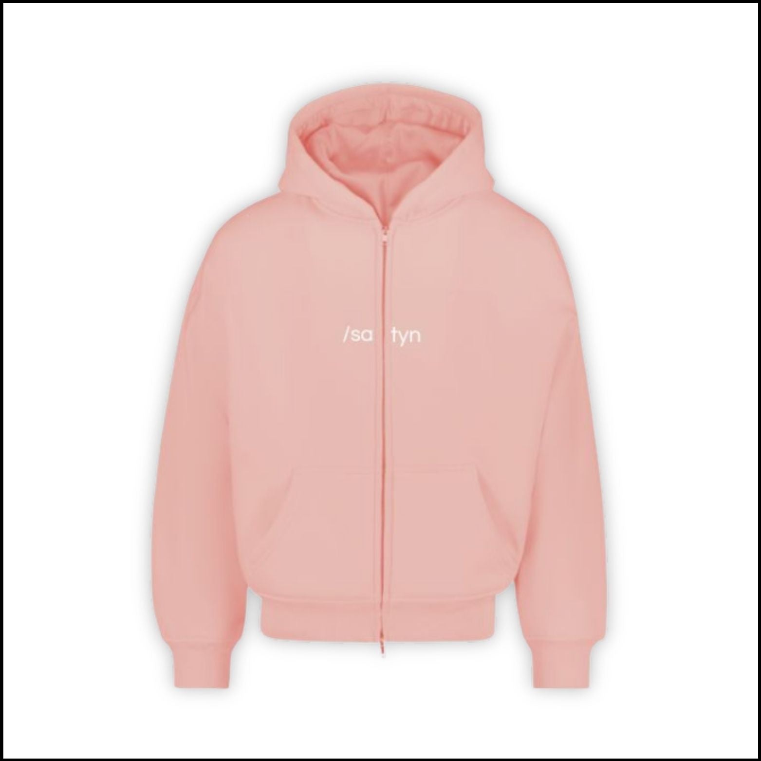 Hoodie met rits/satyn - Roze Evian - UITVERKOCHT