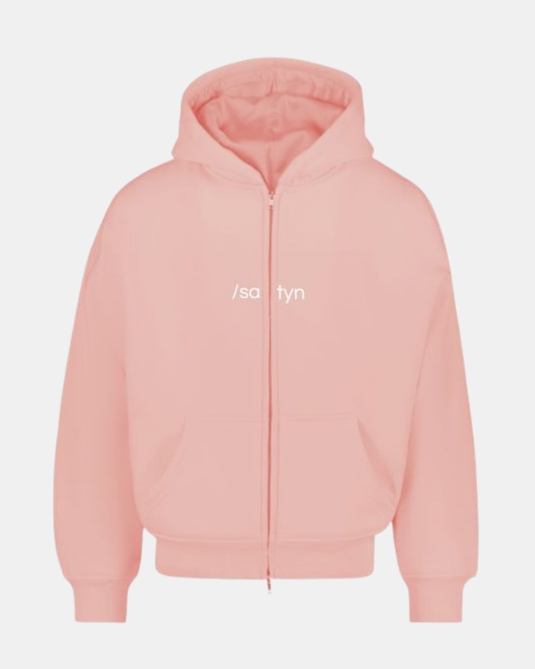 Hoodie met rits/satijn - Rose Evian - UITVERKOCHT