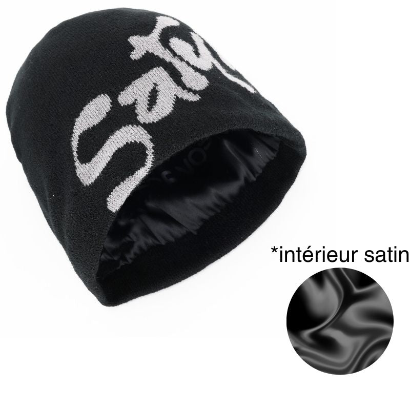 SatynBeanie – Innenseite aus Satin